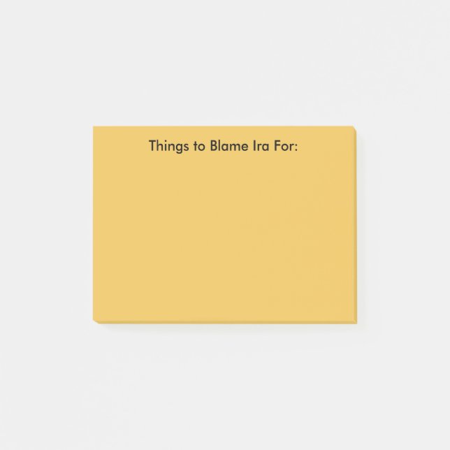 Notes de post-it de l'IRA de blâme (Devant)