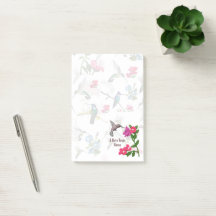 Notes de post-it de l'oiseau-de-mer rose du jardin