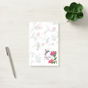 Notes de post-it de l'oiseau-de-mer rose du jardin