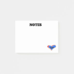 Notes de post-it du coeur de l'amour personnalisé