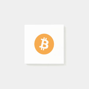 Notes de post-it du logo   de Bitcoin BTC