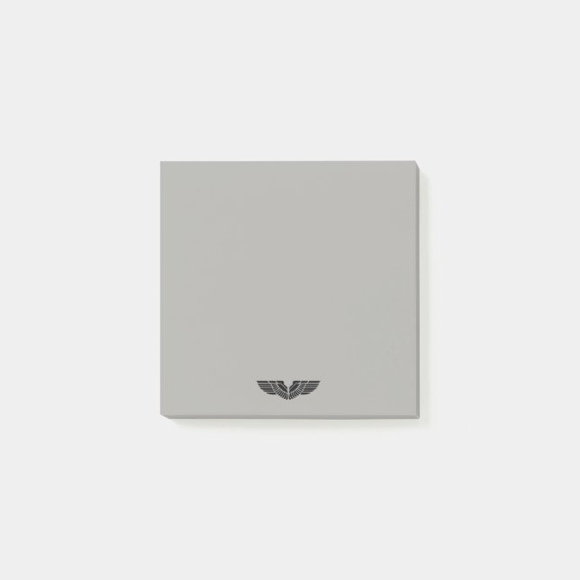 Notes de post-it grises d'ailes chiques (Devant)