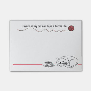 Notes de post-it intelligentes d'humour de chat