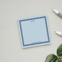 Notes de post-it monographie marine et bleu clair