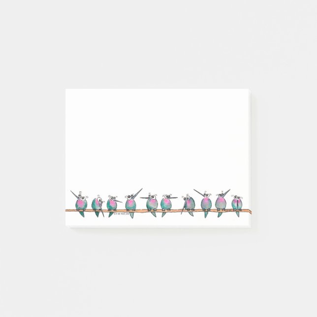 Notes de post-it paranoïdes de colibris (Devant)