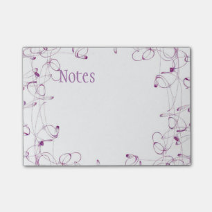 Notes de post-it pourpres de remous