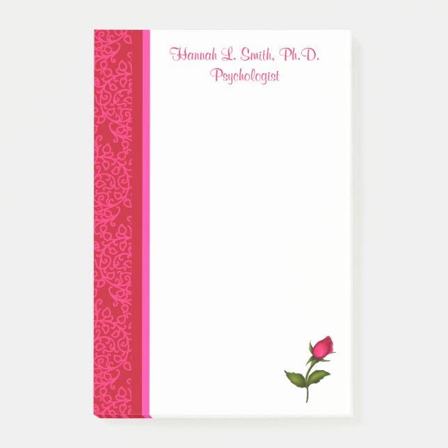 Notes de post-it roses de remous rouges et roses (Devant)
