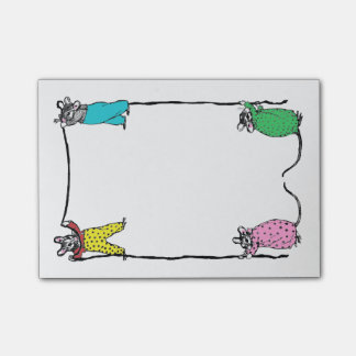 Notes de post-it vintages de souris