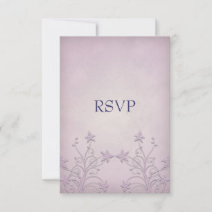 Notes de réponse de mariage floral Purple Mist