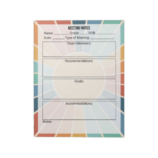 Notes de réunion Bloc-notes - Sun