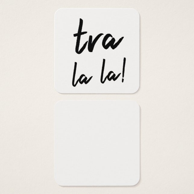 Notes de typographie "de La de La de Tra" pour (Devant & derrière)