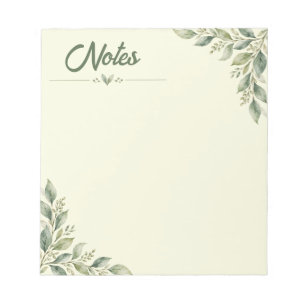 Notes de Zen Botanique Bloc-notes vert minimalis
