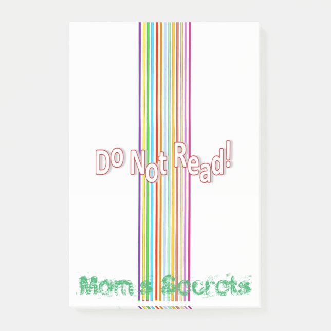Notes Do not read, Mom's Secrets  (Front)