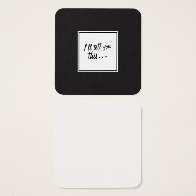 Notes du Carré noir et blanc pour les messages de  (Devant & derrière)