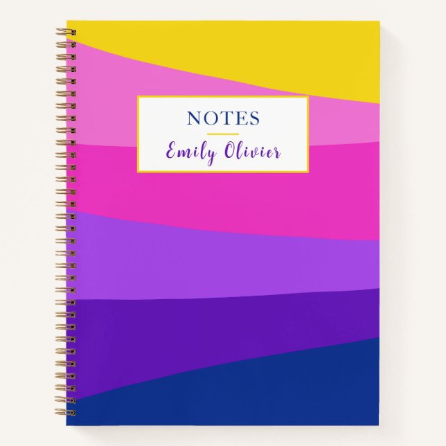 Notes du journal rose violet jaune Personnaliser (Devant)