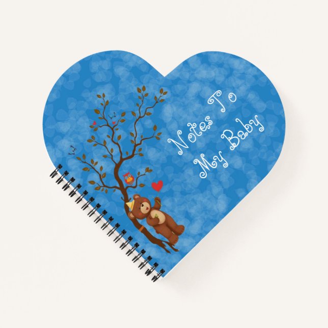 Notes en forme de coeur à mon journal de bébé (Devant)
