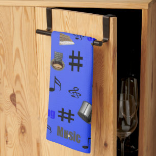 Notes Et Instruments Musicaux Bleus, Serviette À T