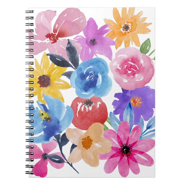 Notes florales classiques Carnet spiral/Journal (Devant)