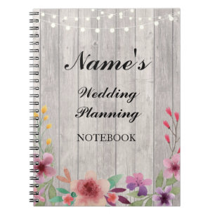 Notes florales en bois de carnet de planification