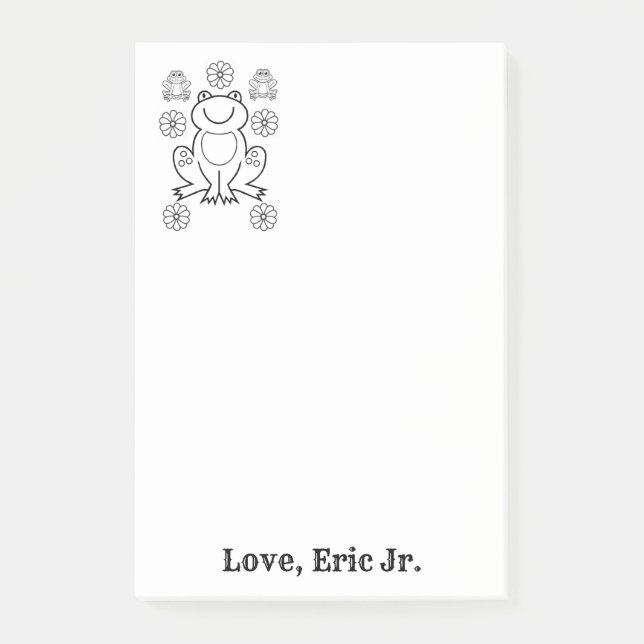 Notes Grenouilles Coloration Fleurie Post-it (Devant)