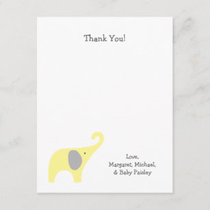 Notes grises jaunes de Merci de baby shower