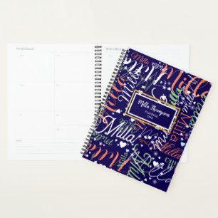 Notes Hearts and Stars Blue Planner