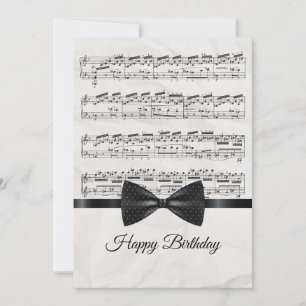 Notes musicales Bonne carte plat d'anniversaire