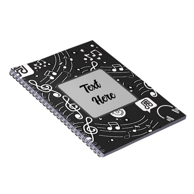 Notes musicales Carnet spiral Doodle - Parfait pou (Côté Droit)