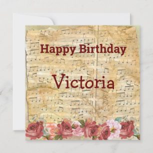 Notes musicales Carte d'anniversaire personnalisée