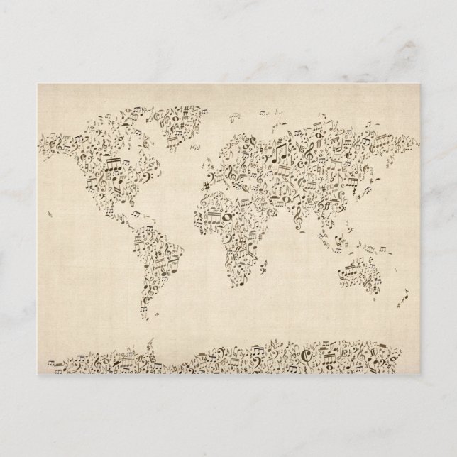 Notes musicales Carte du monde (Devant)