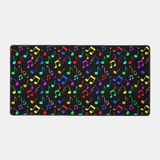 Notes musicales colorées Design Desk Mat (Recto)