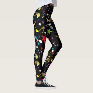 Notes musicales colorées sur les Leggings noirs