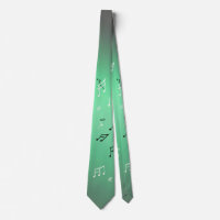 Notes musicales Cravate de lumière verte