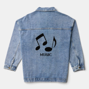 Notes musicales Design Denim Jacket