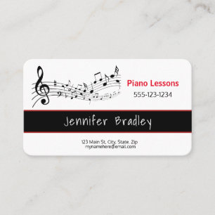 Notes musicales du personnel, Cartes de visite de 