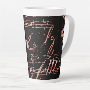 Notes musicales En Or Rose Grande Mug Latte
