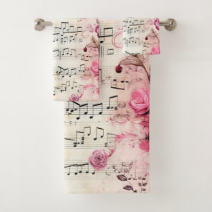 Notes musicales et design Vintage Rose