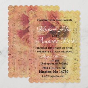 Notes musicales et Faire-part de mariage de margue