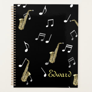Notes musicales et saxophones Jazzy