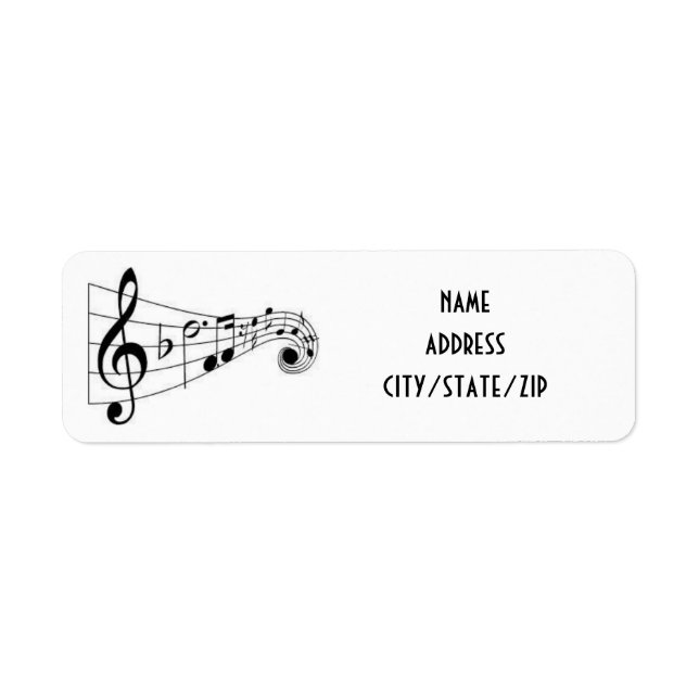 NOTES MUSICALES ÉTIQUETTE DE ADRESSE (Devant)