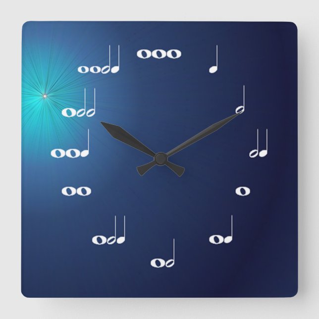 Notes musicales Horloge Minuit Bleu (Recto)