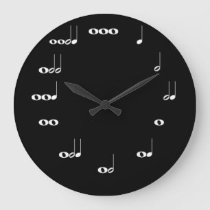 Notes musicales Horloge noire
