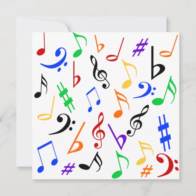 Notes musicales Invitation personnalisable - Multi (Devant)