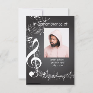 Notes musicales Invitations du service commémorati