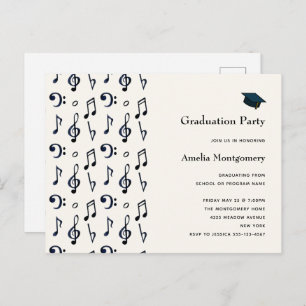 Notes musicales mignonnes Invitation de Motif Grad