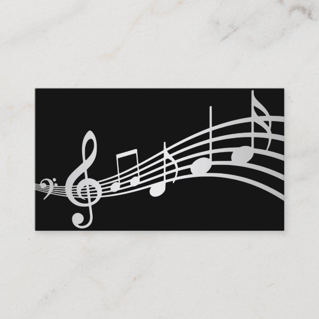 Notes musicales minimales simples | CARTE DE VISIT (Devant)