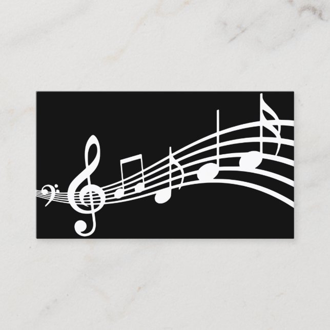 Notes musicales minimales simples| Carte de visite (Devant)