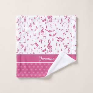 Notes musicales personnalisées et Coeurs Motif ros