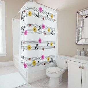 Notes musicales Rideau de douche