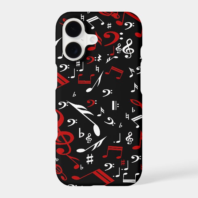 Notes musicales rouges blanches et noires (Verso)